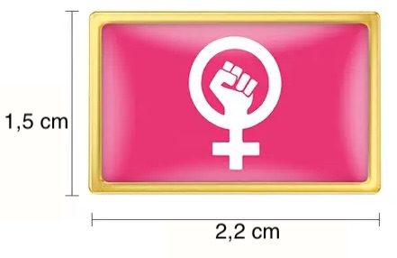 Épinglette rose, symbole de la femme & poing – Image 2